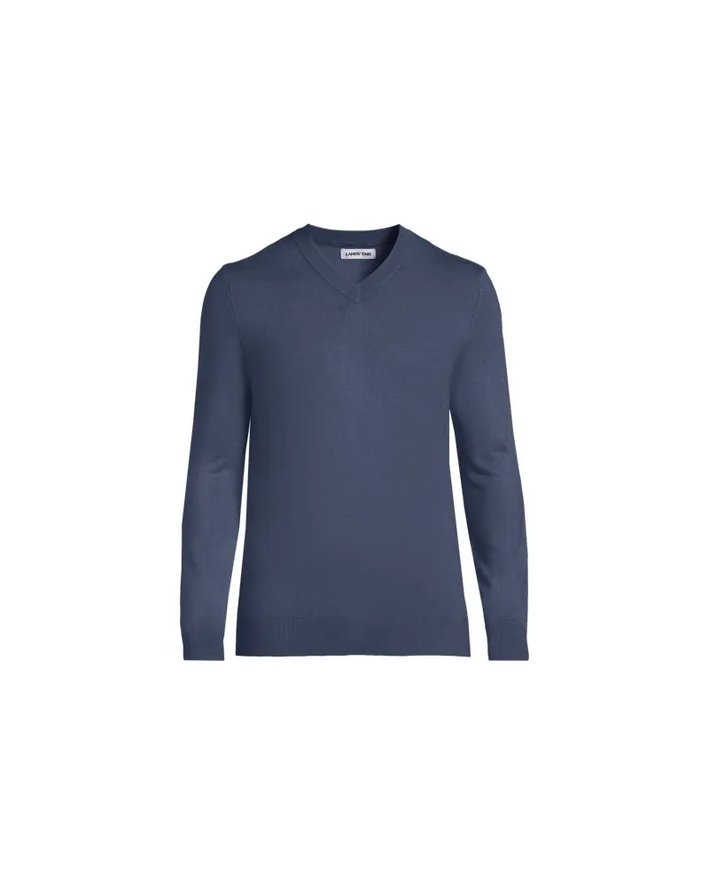 Lands' End CashTouch Feinstrick-Pullover, Herren, Größe:56-58 regular, Blau, Polyester, by Blau