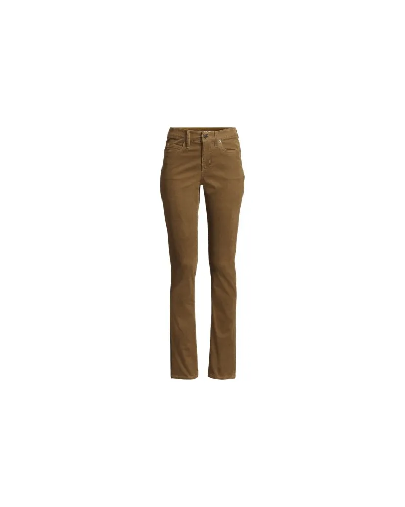 Lands' End Straight Fit Cordhose Mid Waist, Damen, Größe tall, Braun, Baumwoll-Mischung, by Braun
