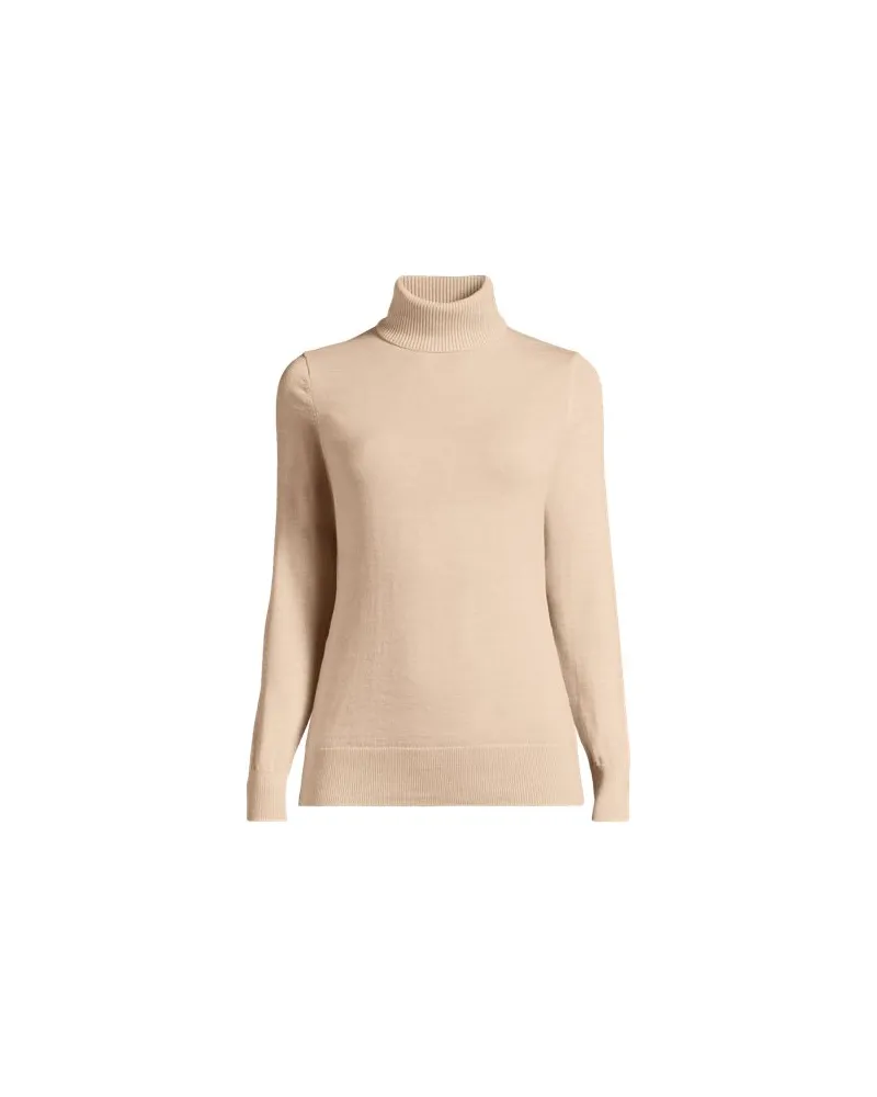 Lands' End Merino-Rollkragenpullover, Damen, Größe plus, Braun, Wolle, by Braun
