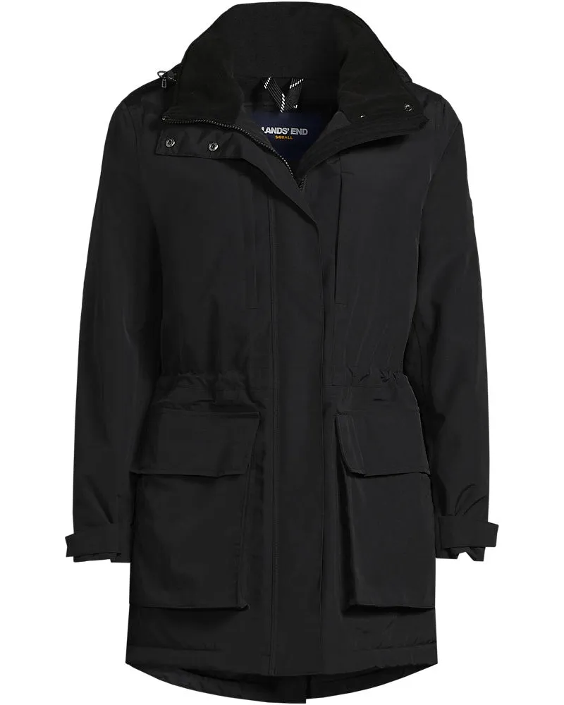 Lands' End Wasserdichter Parka SQUALL, Damen, Größe plus, Schwarz, Nylon, by Schwarz