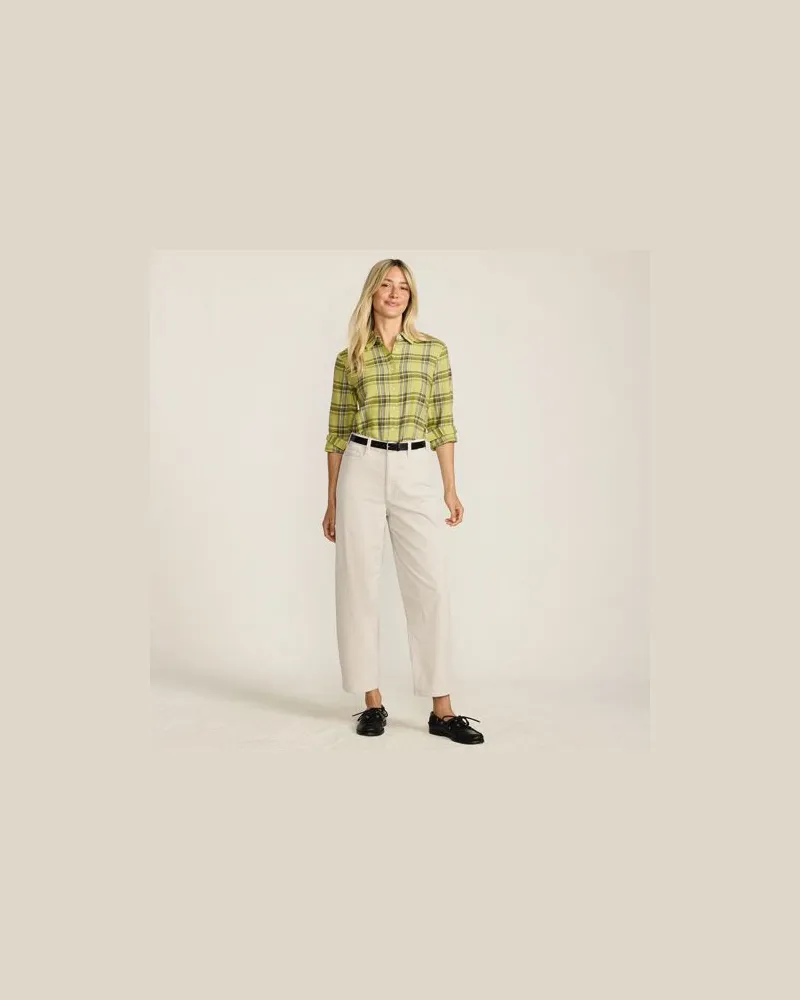 Lands' End Barrel-Feincordhose High Waist, Damen, Größe petite, Weiß, Elasthan/Baumwoll-Mischung, by Weiß