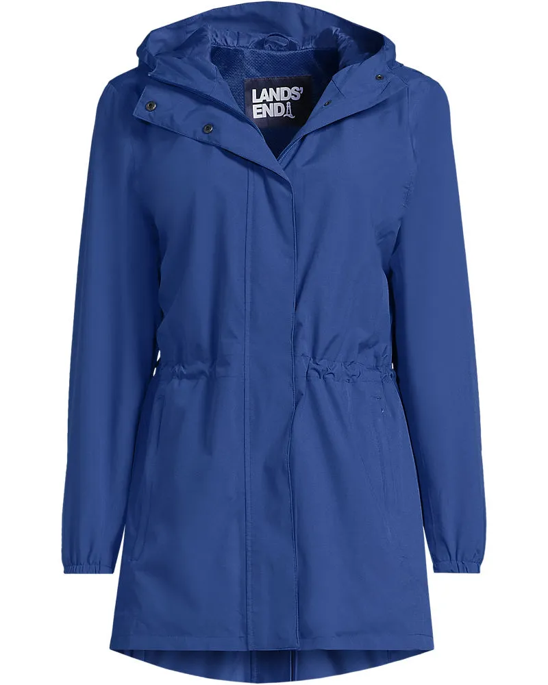 Lands' End Wasserdichte Regenjacke SQUALL mit Packfach, Damen, Größe plus, Blau, Polyester, by Blau