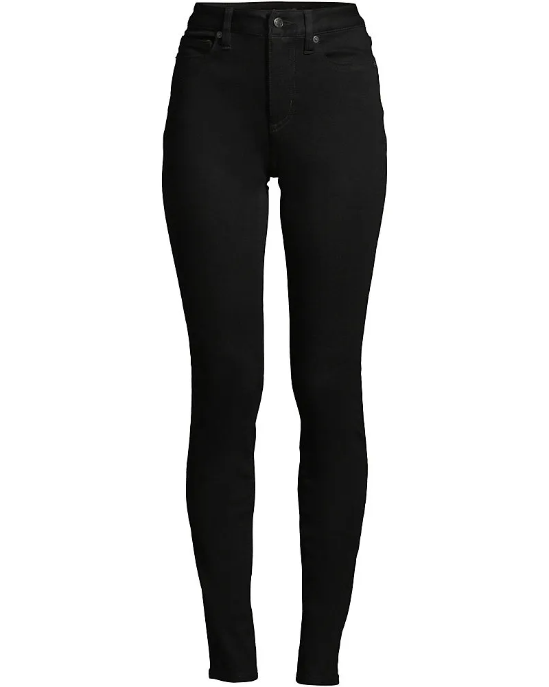 Lands' End Schwarze Slim Fit 360° Stretch Jeans, Damen, Größe petite, Schwarz, Baumwoll-Mischung, by Schwarz