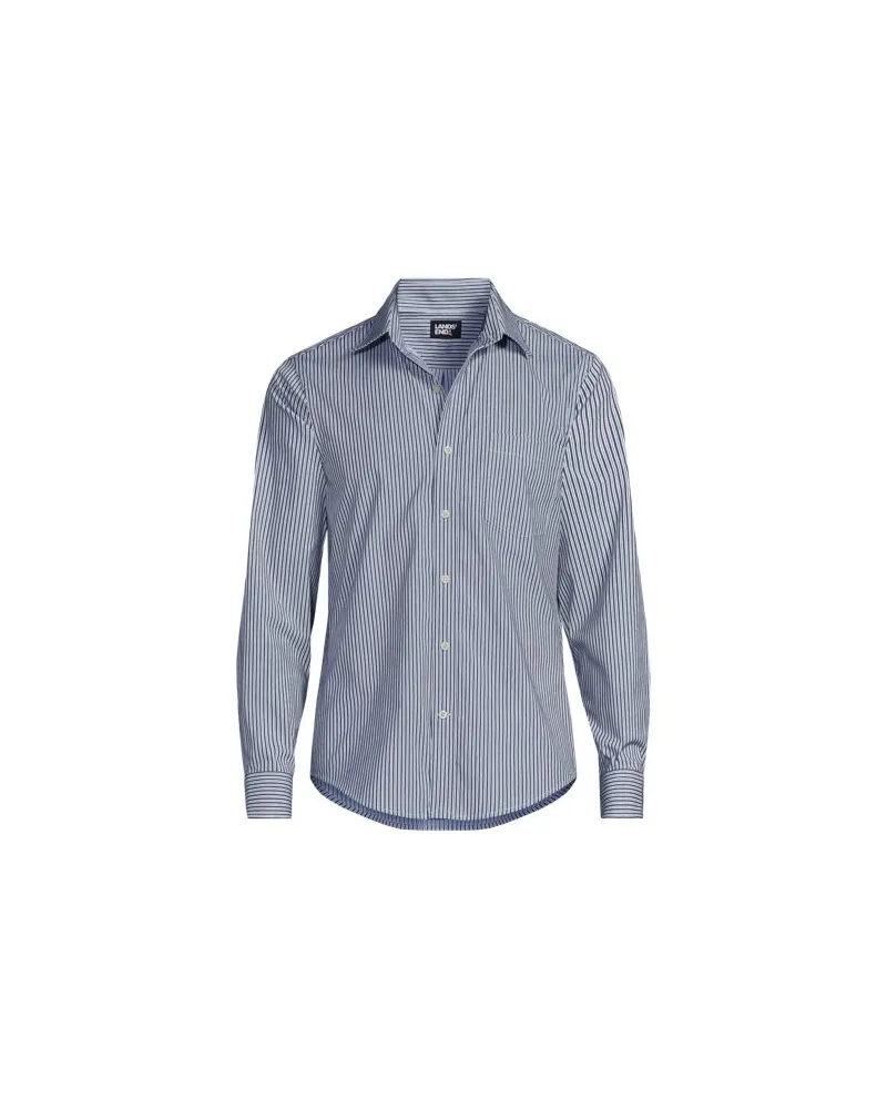 Lands' End Ultimativ-Hemd, Classic Fit, Herren, Größe:52-54 regular, Blau, Elasthan/Polyester, by Blau