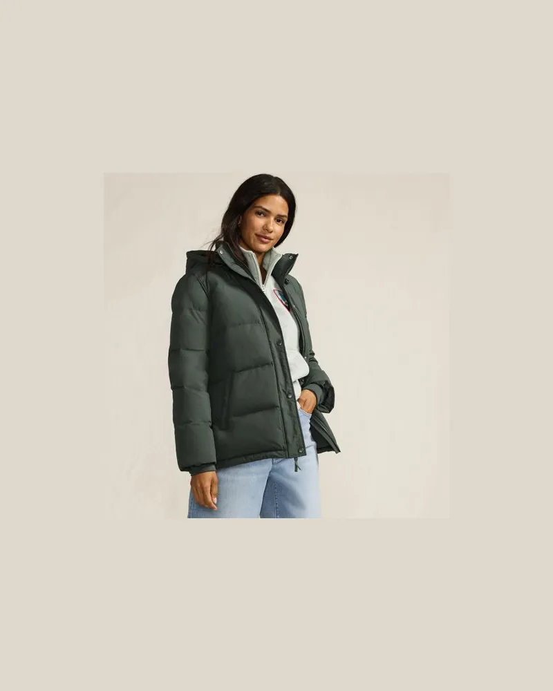 Lands' End Wasserabweisende Daunenjacke, Damen, Größe regular, Grün, Nylon, by Grün