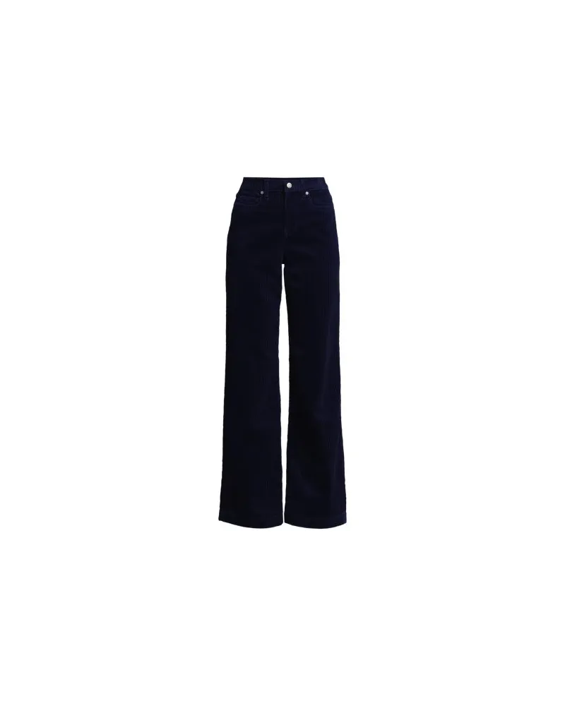 Lands' End Breitcord-Hose High Waist mit weitem Bein, Damen, Größe plus, Blau, Elasthan/Baumwoll-Mischung, by Blau