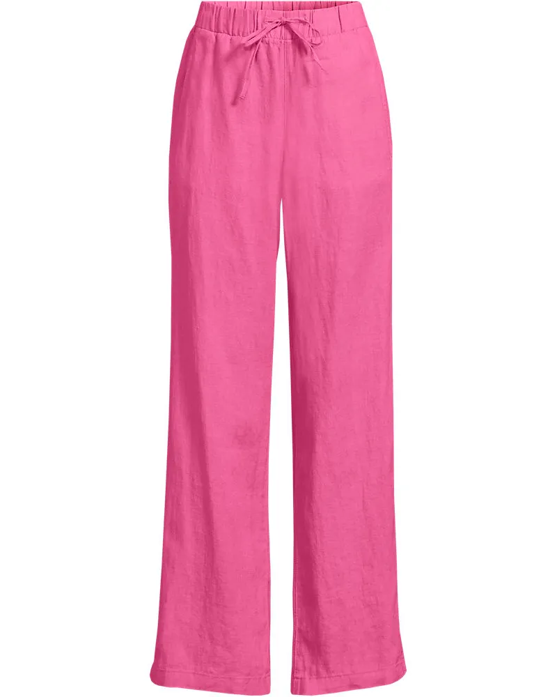 Lands' End Weite Premium Reinleinen-Schlupfhose, Damen, Größe:34 regular, Pink, Leinen, by Pink