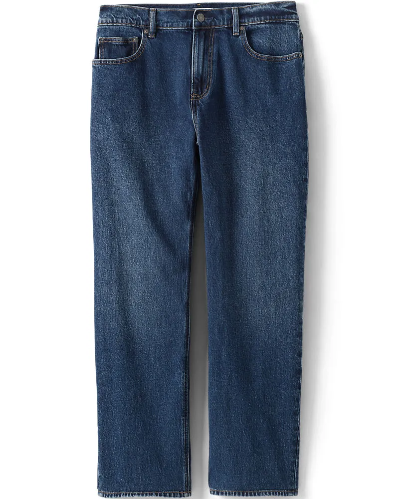 Lands' End Stretch-Jeans mit Komfortbund, Classic Fit, Herren, Größe regular, Blau, Elasthan/Baumwoll-Mischung, by Blau
