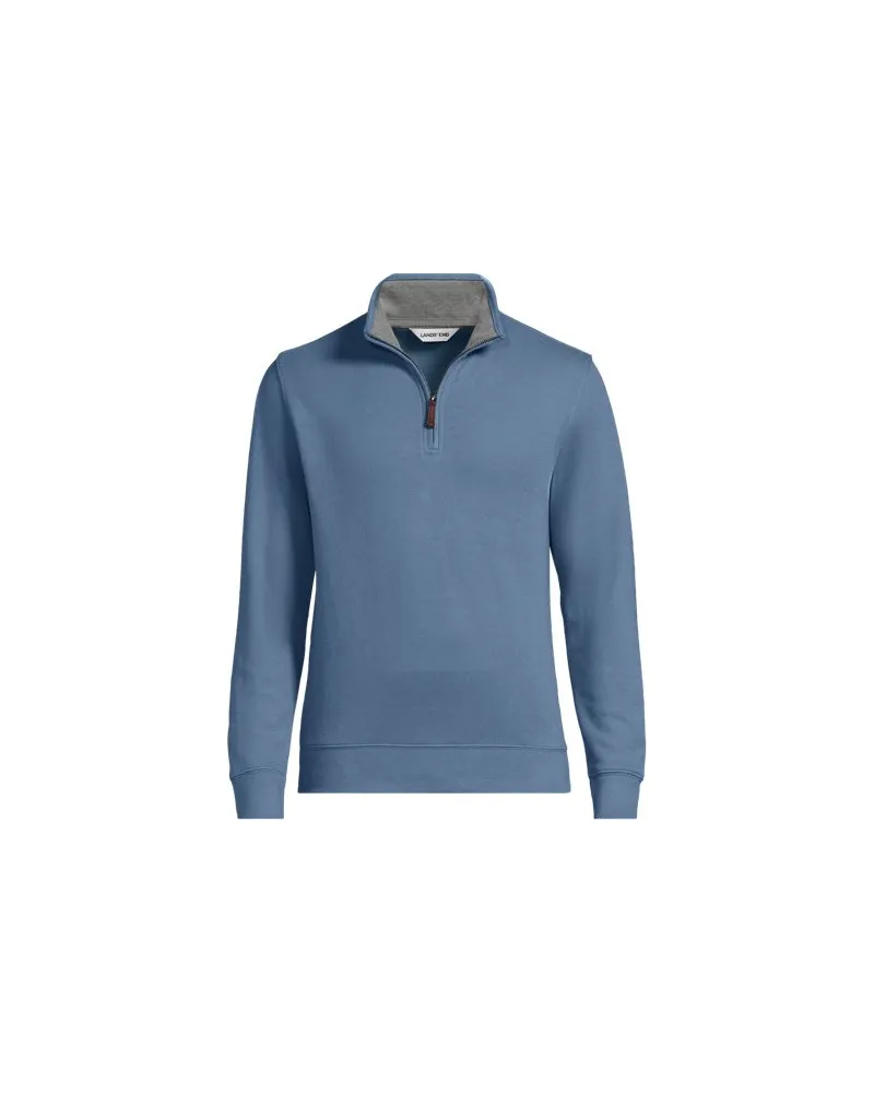 Lands' End Zipper-Pullover aus Bedford-Ripp, Herren, Größe:44-46 regular, Blau, Baumwolle, by Blau