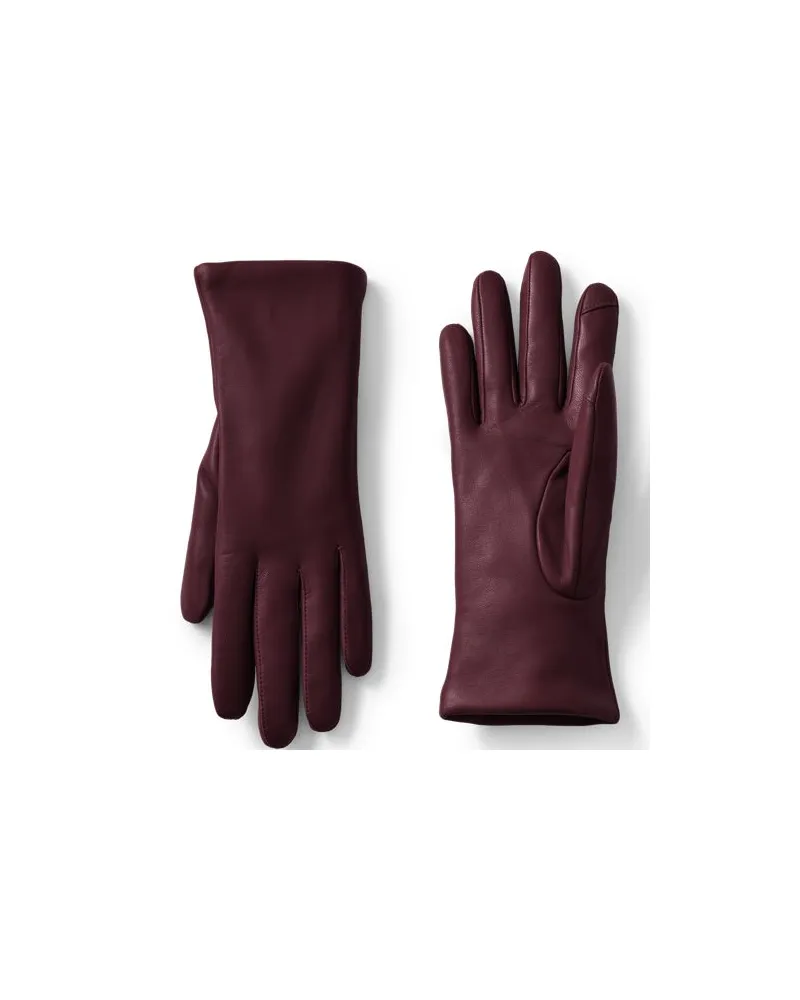 Lands' End Lederhandschuhe mit Kaschmirfutter, Damen, Größe regular, Rot, Kaschmir/Leder, by Rot