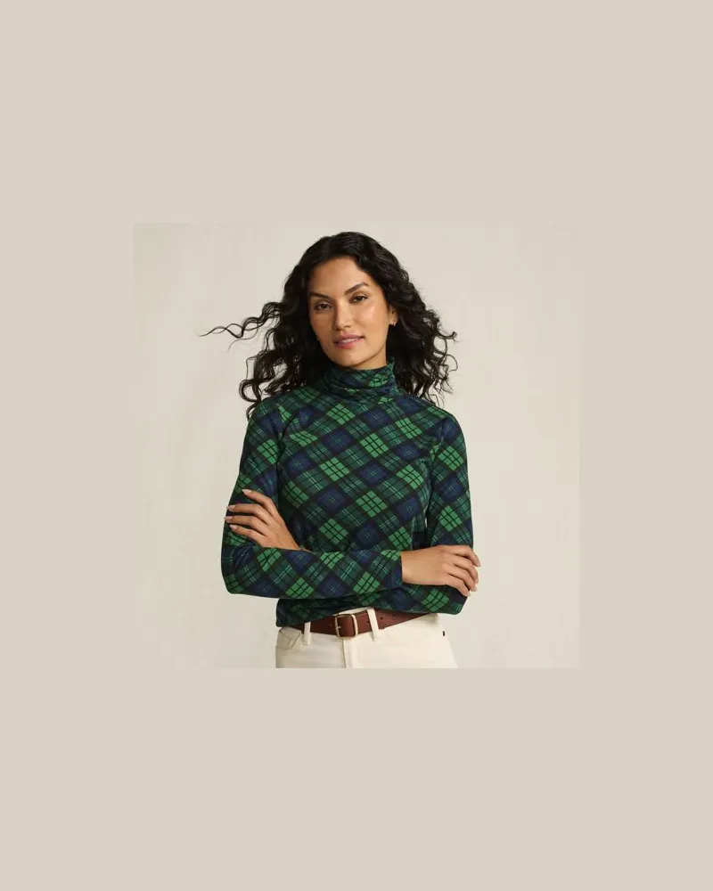 Lands' End Rollkragenshirt aus Baumwoll/Modalmix, Damen, Größe petite, Grün, Baumwolle/Elasthan/Baumwolle Modal, by Grün