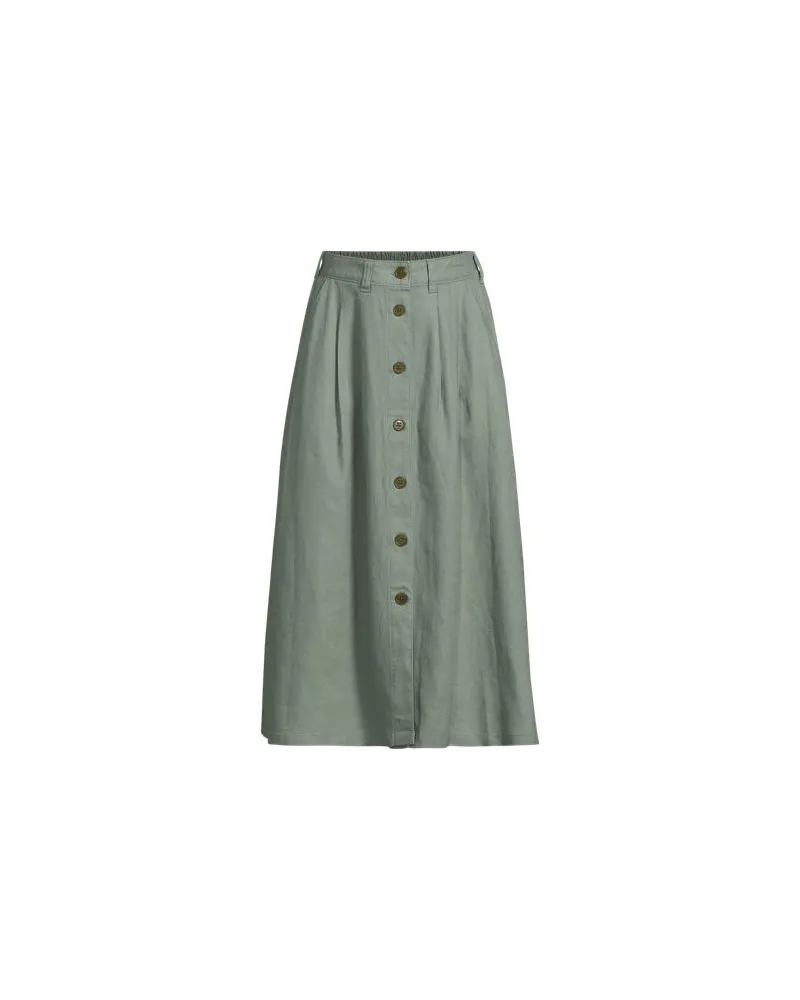 Lands' End Leinen-Midirock, Damen, Größe regular, Grün, Leinen, by Grün