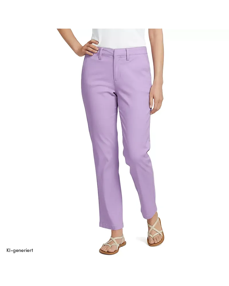 Lands' End 7/8-Chinos mit geradem Bein Mid Waist, Damen, Größe regular, Lila, by Lila