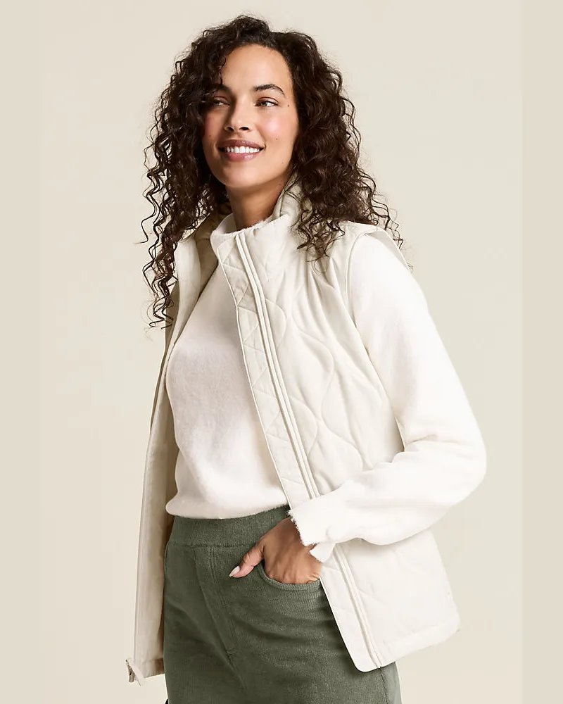 Lands' End Isolierte FeatherFreeâ„¢ Steppweste, Damen, GrÃ¶ÃŸe regular, WeiÃŸ, Polyester, by Weiãÿ