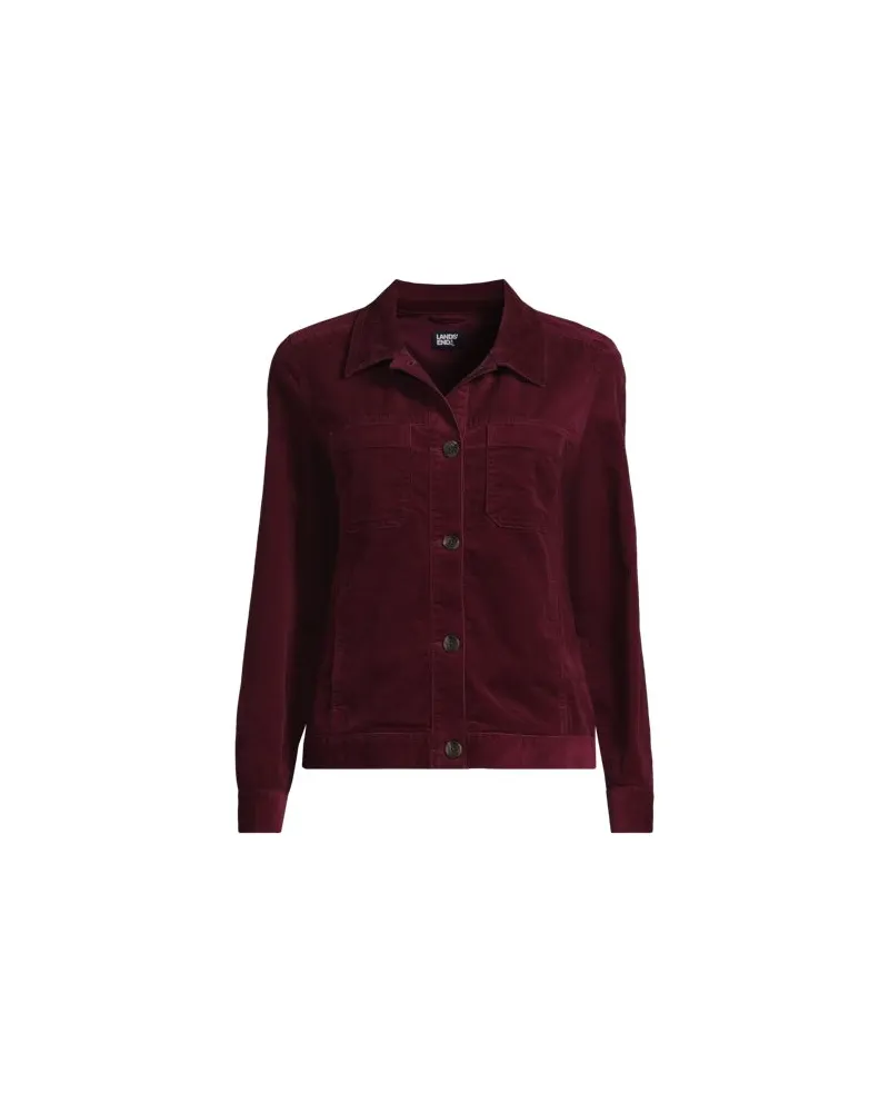 Lands' End Leicht verkürzte Cordjacke, Damen, Größe:44-46 regular, Rot, Baumwoll-Mischung, by Rot