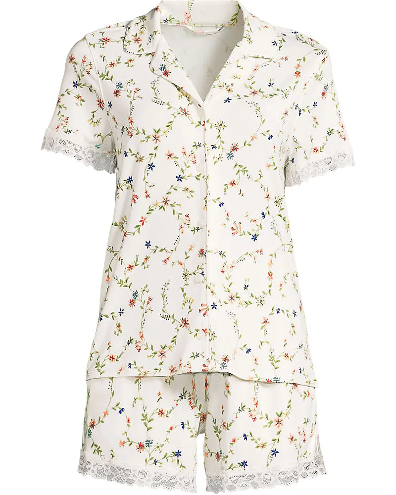 Lands' End Pyjama-Set mit Shorts und Cooling-Finish, Damen, Größe regular, Weiß, by Weiß