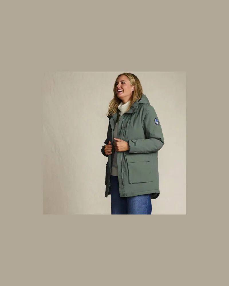 Lands' End Wasserdichter Parka SQUALL, Damen, Größe plus, Grün, Nylon, by Grün
