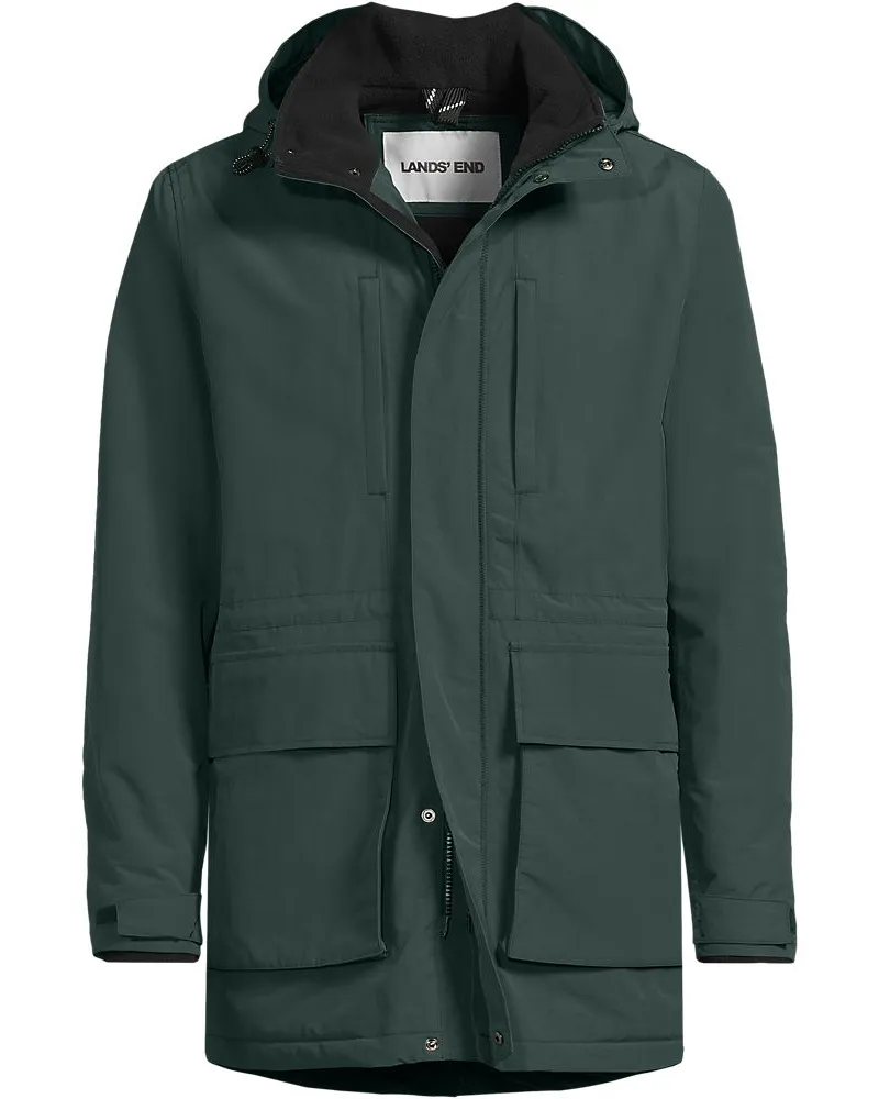 Lands' End Wasserdichter, isolierter Squall-Parka, Herren, Größe regular, Grün, Nylon, by Grün