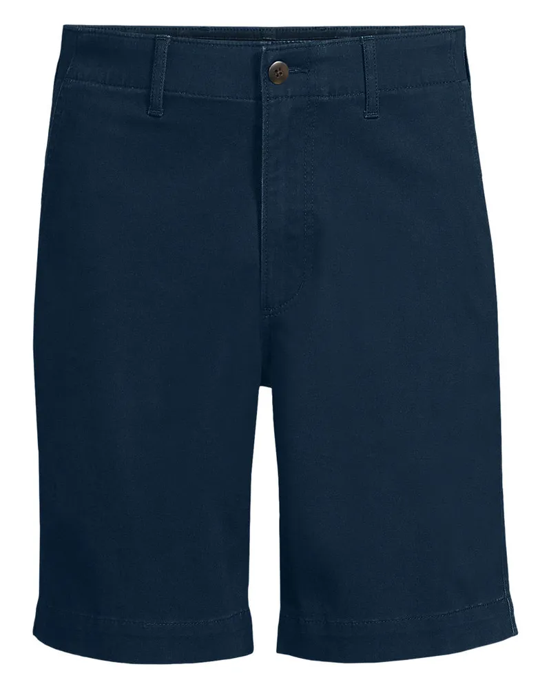 Lands' End Classic Fit Stretch-Chinoshorts mit Komfortbund, 23 cm, Herren, Größe regular, Blau, Elasthan/Baumwoll-Mischung, by Blau