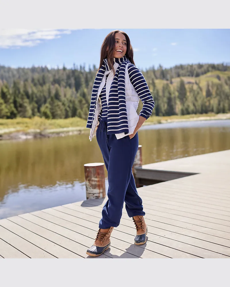 Lands' End Serious Sweats Jogginghose, Damen, Größe regular, Blau, Baumwoll-Mischung/Polyester-Mischung, by Blau