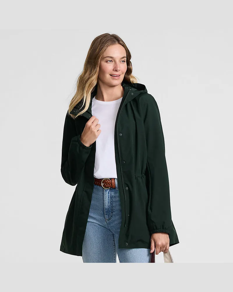 Lands' End Wasserdichte Regenjacke SQUALL mit Packfach, Damen, Größe petite, Grün, Polyester, by Grün