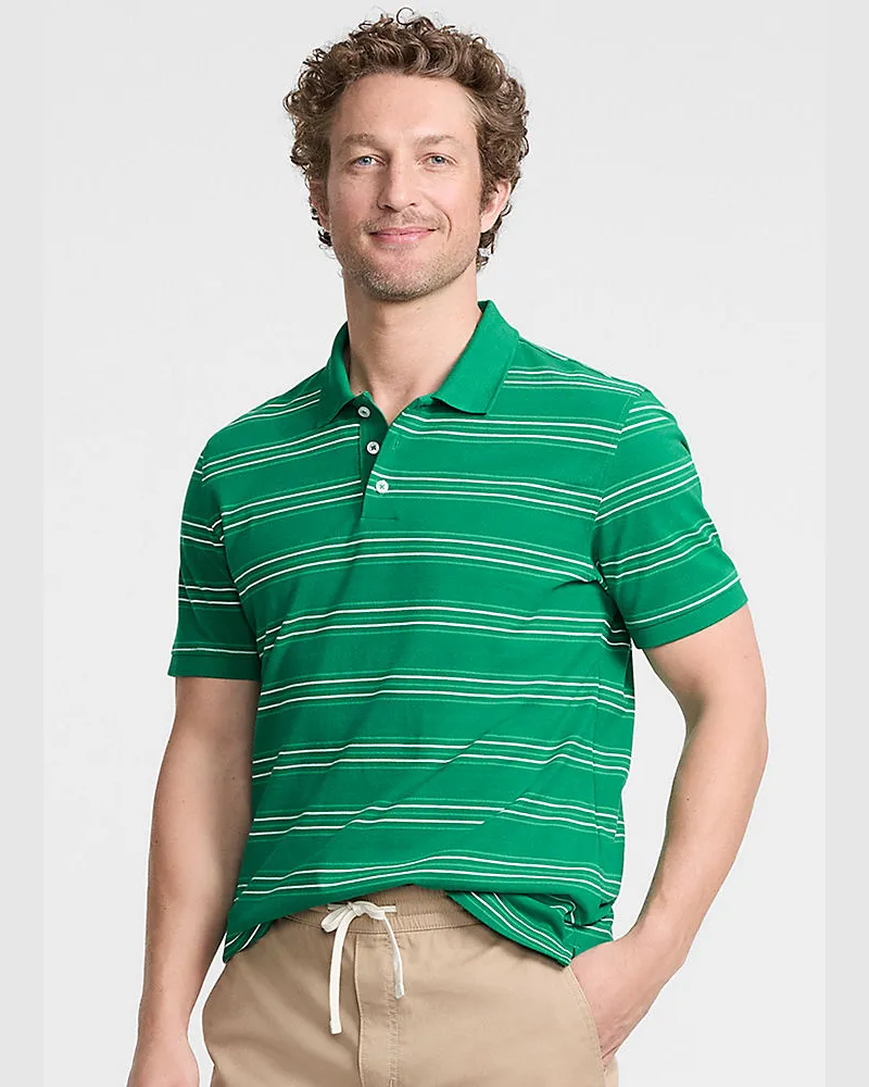 Lands' End Performance PiquÃ©-Poloshirt, Herren, GrÃ¶ÃŸe regular, GrÃ¼n, Baumwoll-Mischung, by Grã¼n