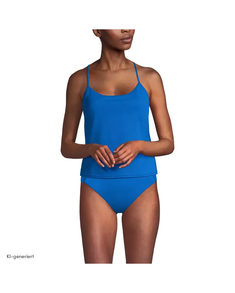 Lands' End Komfort-Tankinitop mit gekreuzten Trägern, Damen, Größe regular, Blau, by Blau