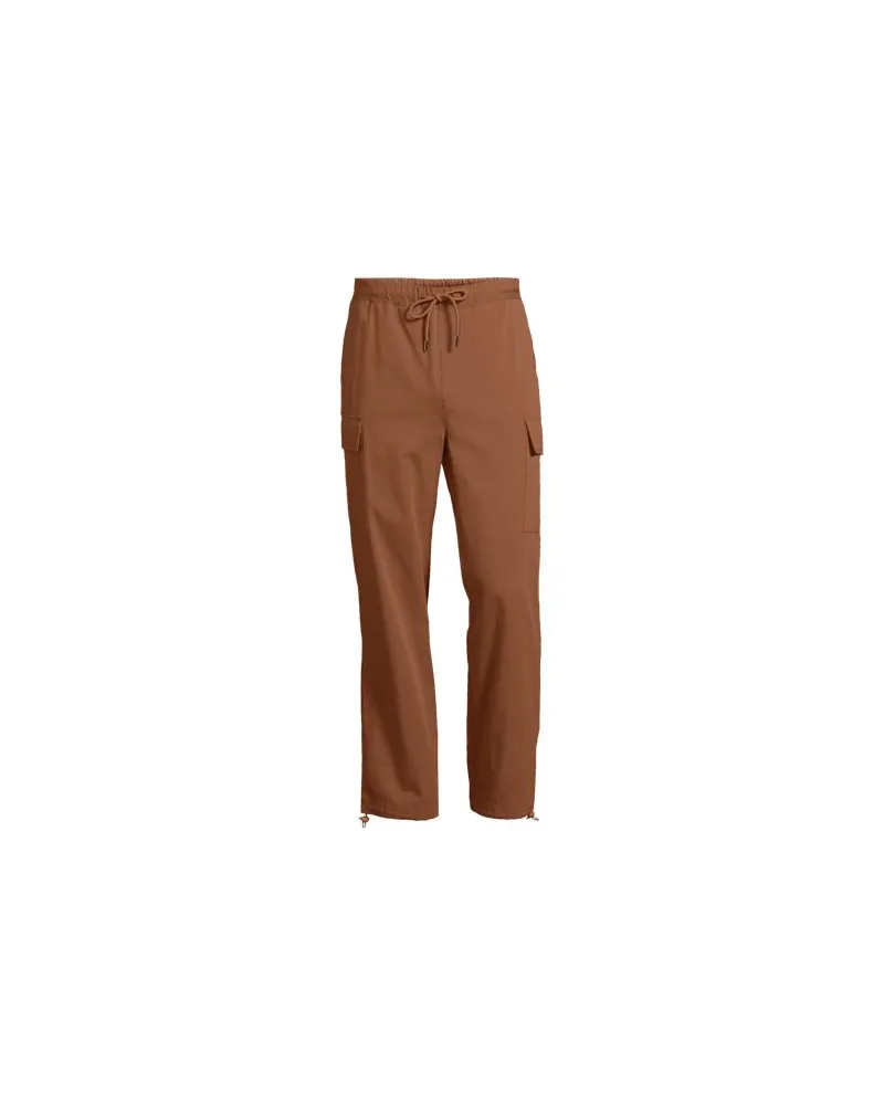Lands' End Schlupfbund-Cargohose aus Baumwoll/Leinen-Mix, Herren, Größe:56-58 regular, Braun, Baumwolle/Leinen, by Braun