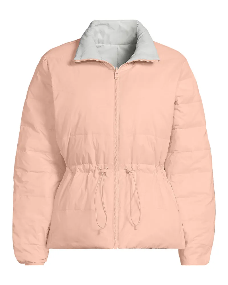 Lands' End Daunen-Wendejacke WANDERWEIGHT Verstaubar Ultraleicht, Damen, Größe plus, Pink, Nylon, by Pink