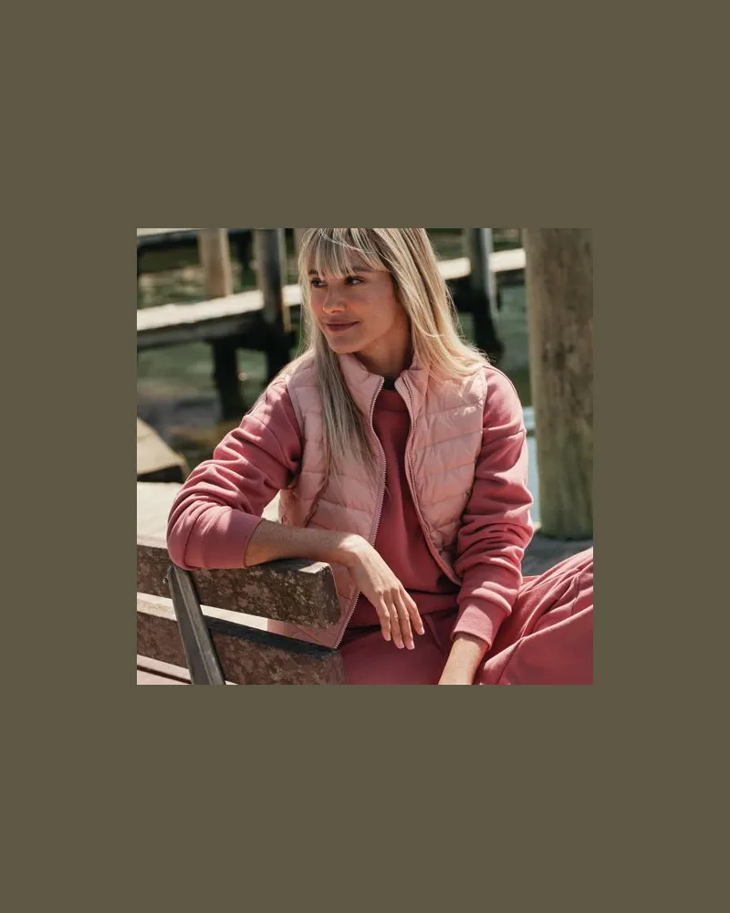 Lands' End Daunenweste WANDERWEIGHT Verstaubar Ultraleicht, Damen, Größe regular, Pink, Nylon, by Pink