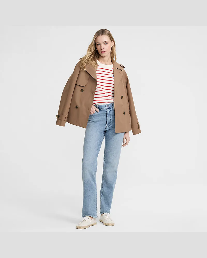 Lands' End Straight Fit Recover High Waist Jeans, Damen, Größe tall, Blau, Baumwoll-Mischung, by Blau
