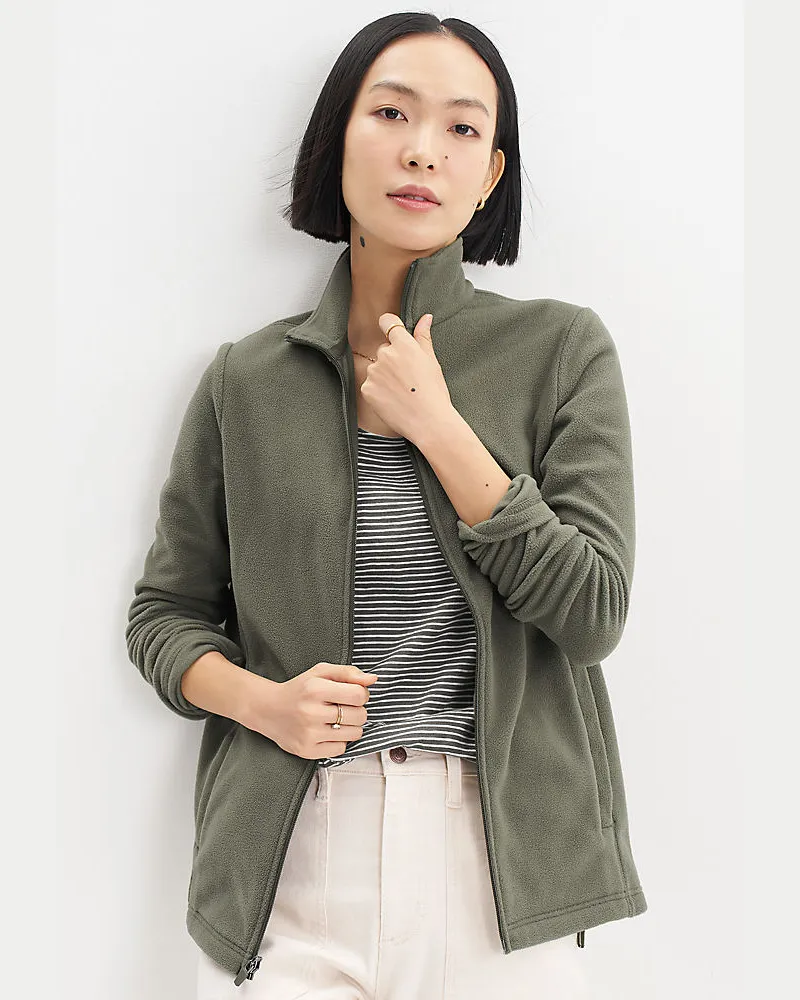 Lands' End AnyweatherÂ™ Fleece-Jacke, Damen, GrÃ¶ÃŸe petite, GrÃ¼n, Polyester, by Grã¼n