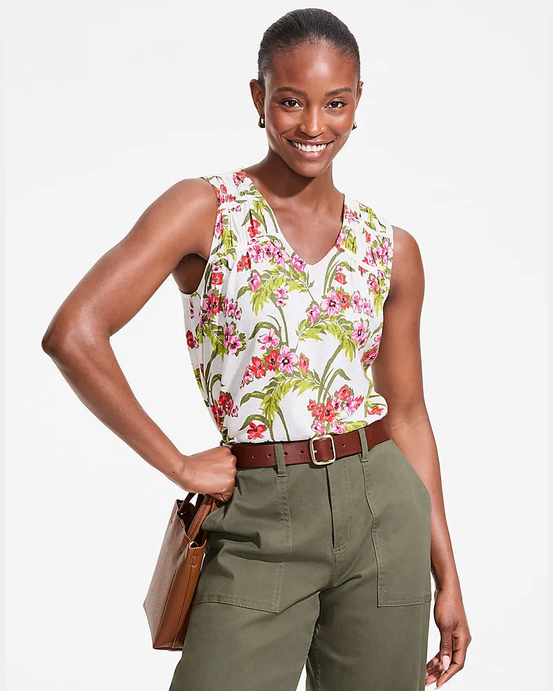 Lands' End Ärmelloses Soft Flow Top aus Leinenmix, Damen, Größe regular, Weiß, Leinen/Baumwolle Modal, by Weiß