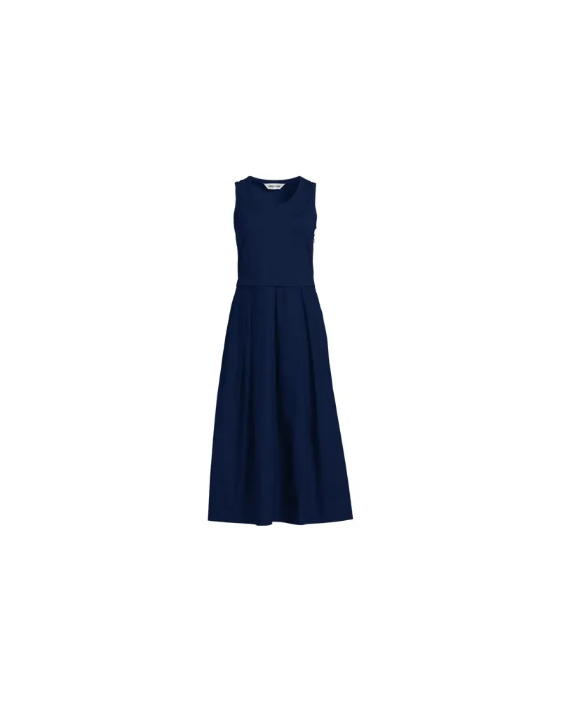 Lands' End Ausgestelltes ärmelloses Midikleid, Damen, Größe regular, Blau, Baumwolle/Baumwoll-Mischung, by Blau