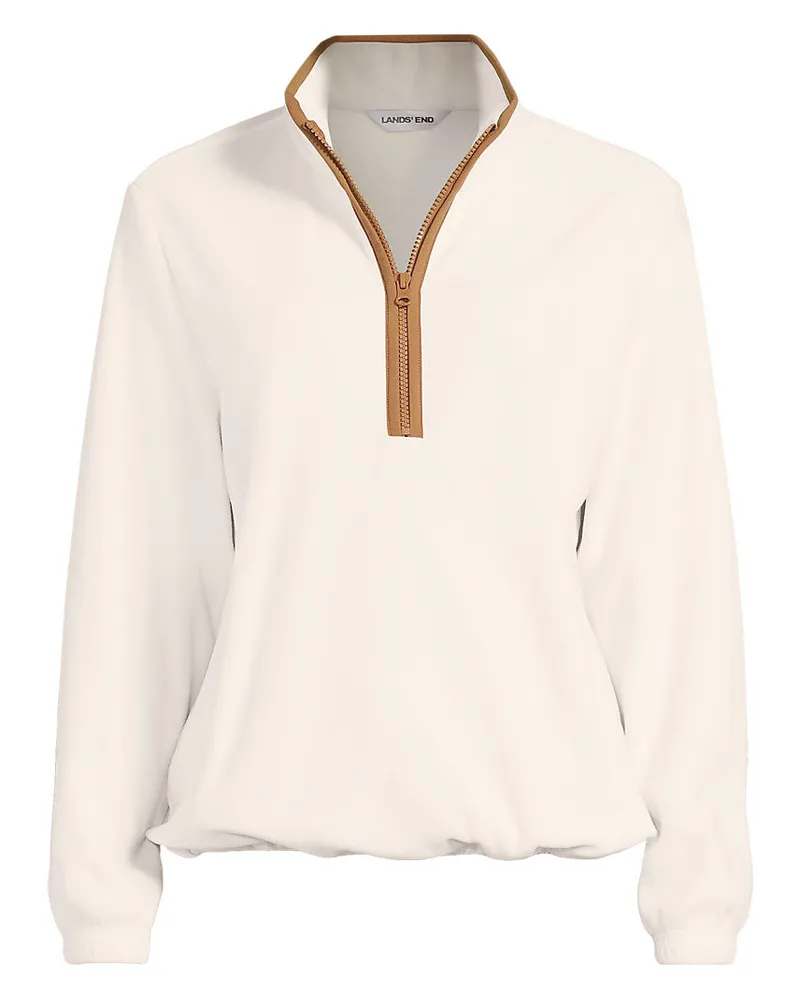 Lands' End Anyweather Fleece-Pullover mit Reißverschluss, Damen, Größe regular, Weiß, Polyester, by Weiß