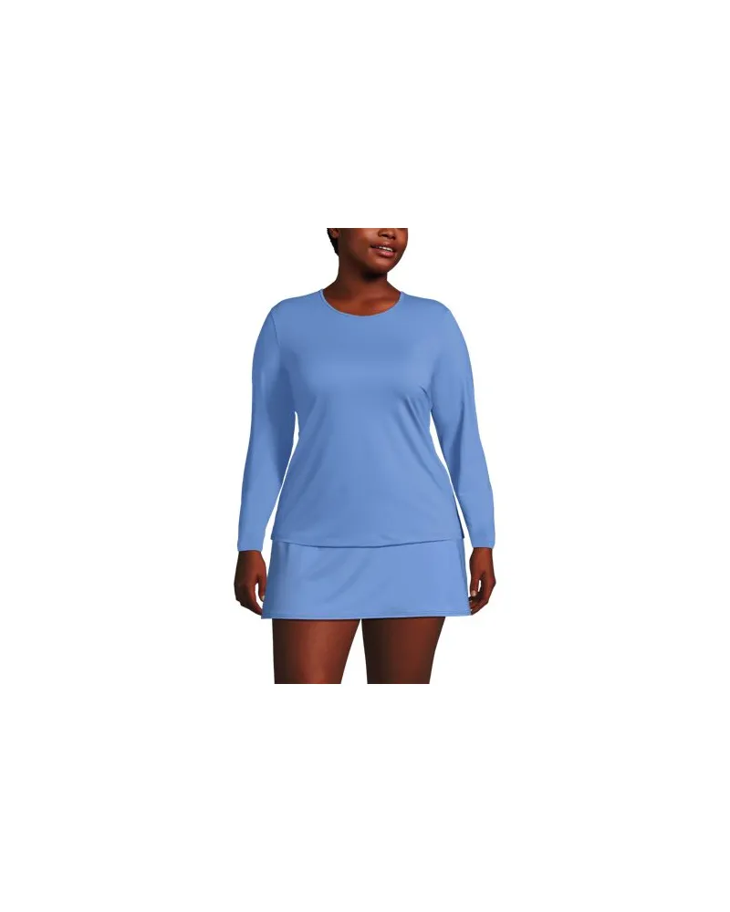 Lands' End Badeshirt, Damen, Größe plus, Blau, Nylon-Mischung, by Blau
