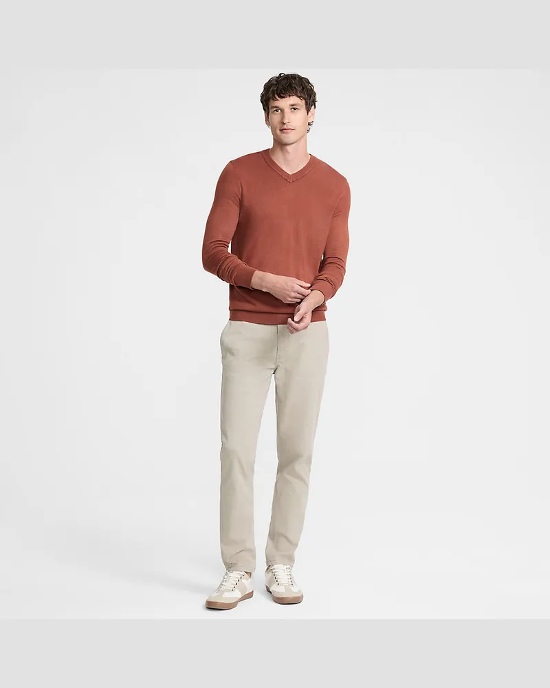 Lands' End CashTouch Feinstrick-Pullover, Herren, Größe regular, Braun, Polyester, by Braun