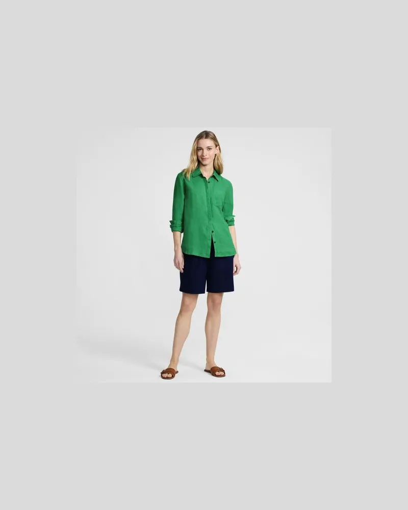Lands' End Premium Reinleinen-Bluse, Damen, Größe regular, Grün, Leinen, by Grün
