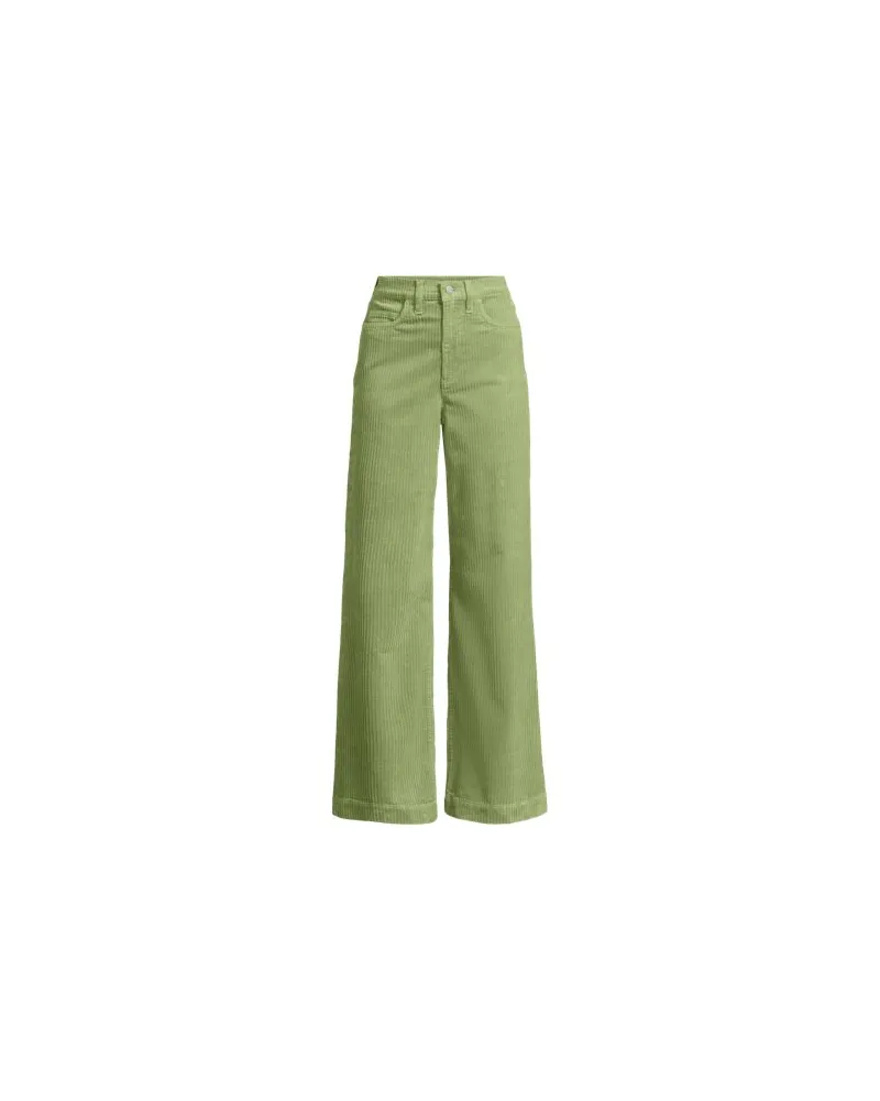 Lands' End Breitcord-Hose High Waist mit weitem Bein, Damen, Größe regular, Grün, Elasthan/Baumwoll-Mischung, by Grün