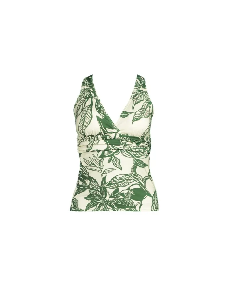 Lands' End Tankinitop mit V-Ausschnitt, Damen, Größe plus, Weiß, Nylon-Mischung, by Weiß