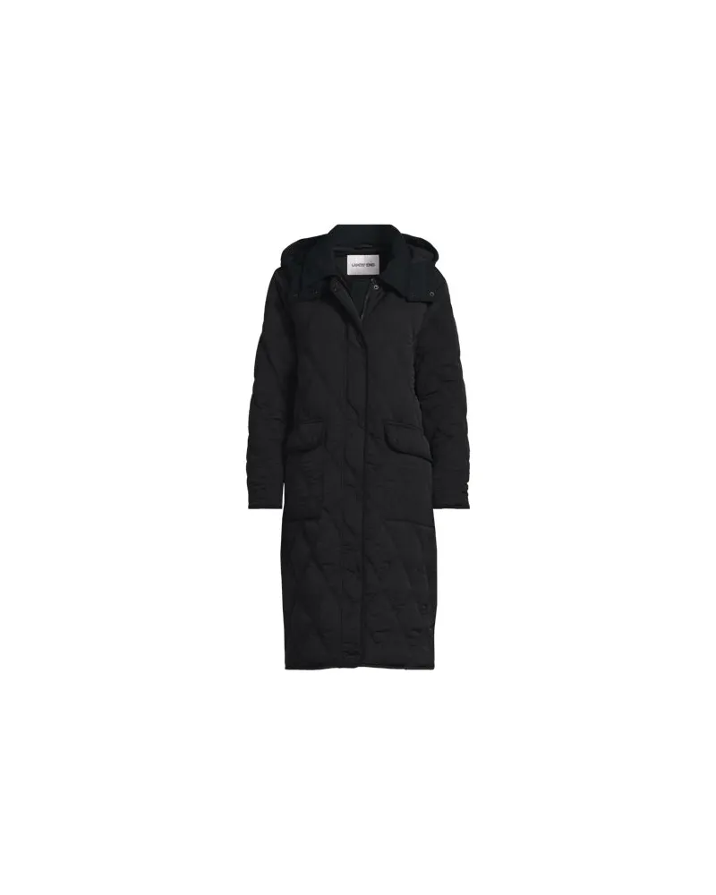Lands' End Steppmantel mit Kapuze, Damen, Größe:44-46 regular, Schwarz, Nylon, by Schwarz