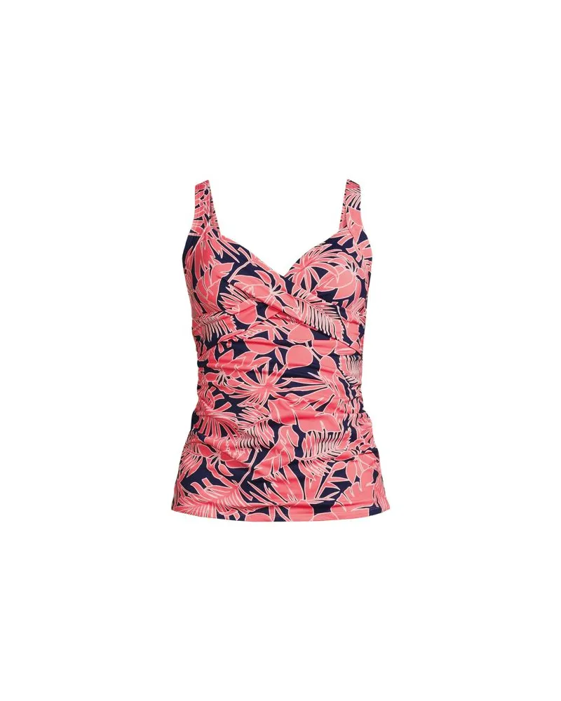 Lands' End Tankinitop CHLORRESISTENT mit V-Ausschnitt Gemustert, Damen, Größe:34 regular, Pink, Nylon-Mischung, by Pink