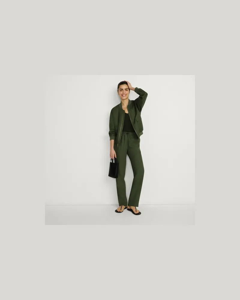 Lands' End Relaxte Leinen-Schlupfhose, Damen, Größe regular, Grün, Leinen, by Grün
