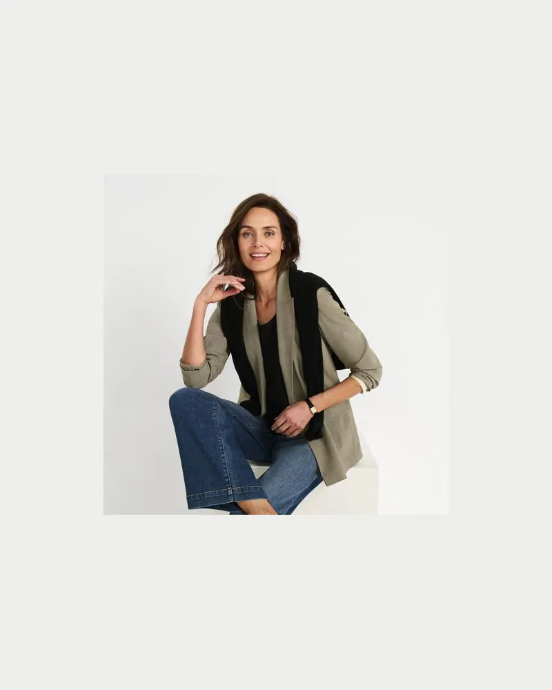 Lands' End Blazer, Damen, Größe:32-34 regular, Braun, Viskose/Polyester-Mischung, by Braun