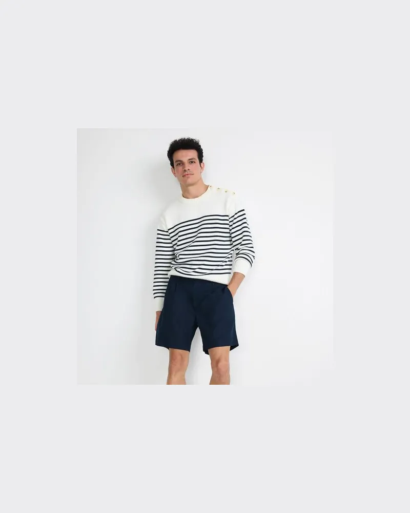 Lands' End Leinenmix-Shorts, Herren, Größe:60 regular, Blau, Leinen/Baumwoll-Mischung, by Blau