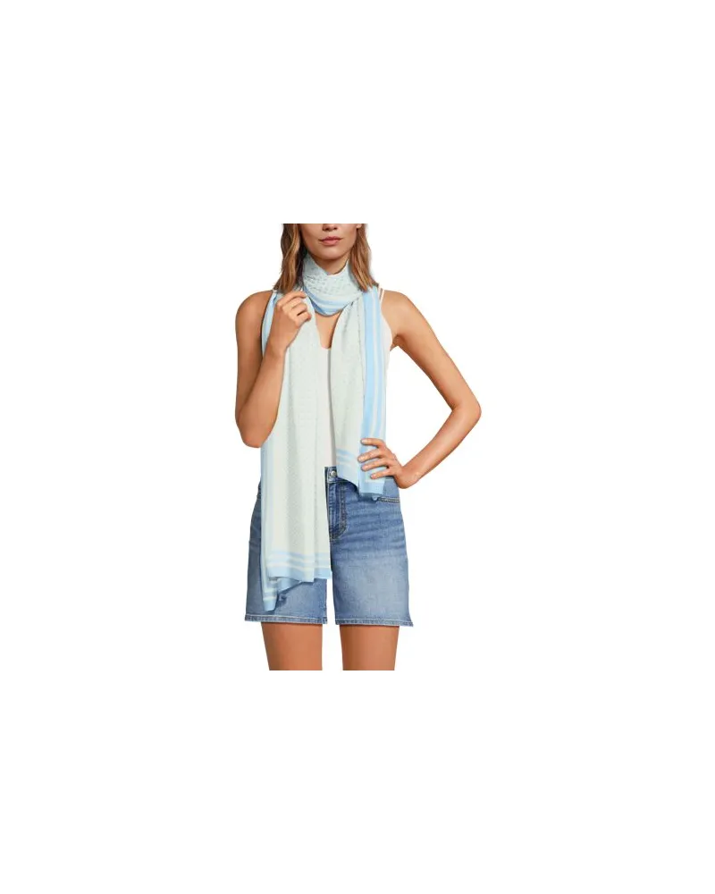Lands' End Fließender Schal, Damen, Größe:null regular, Blau, Viskose, by Blau