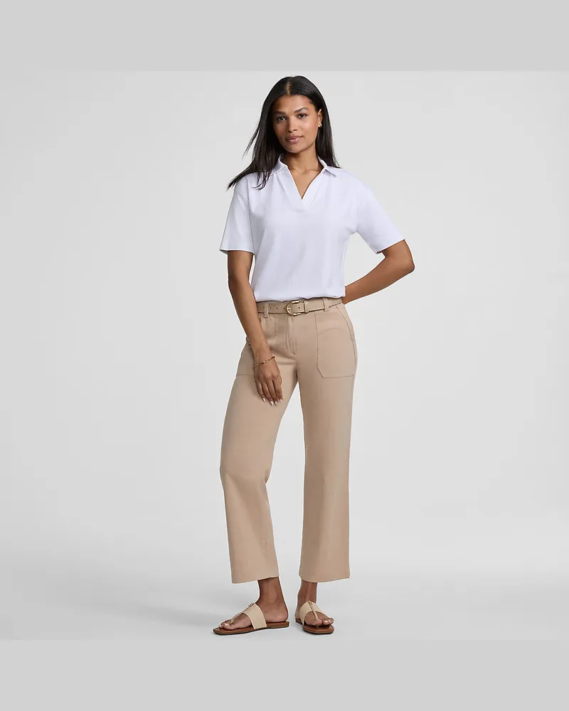 Lands' End Straight Fit 7/8-Chinos, Damen, Größe regular, Braun, Baumwolle/Lyocell (Viskose)/Baumwoll-Mischung, by Braun