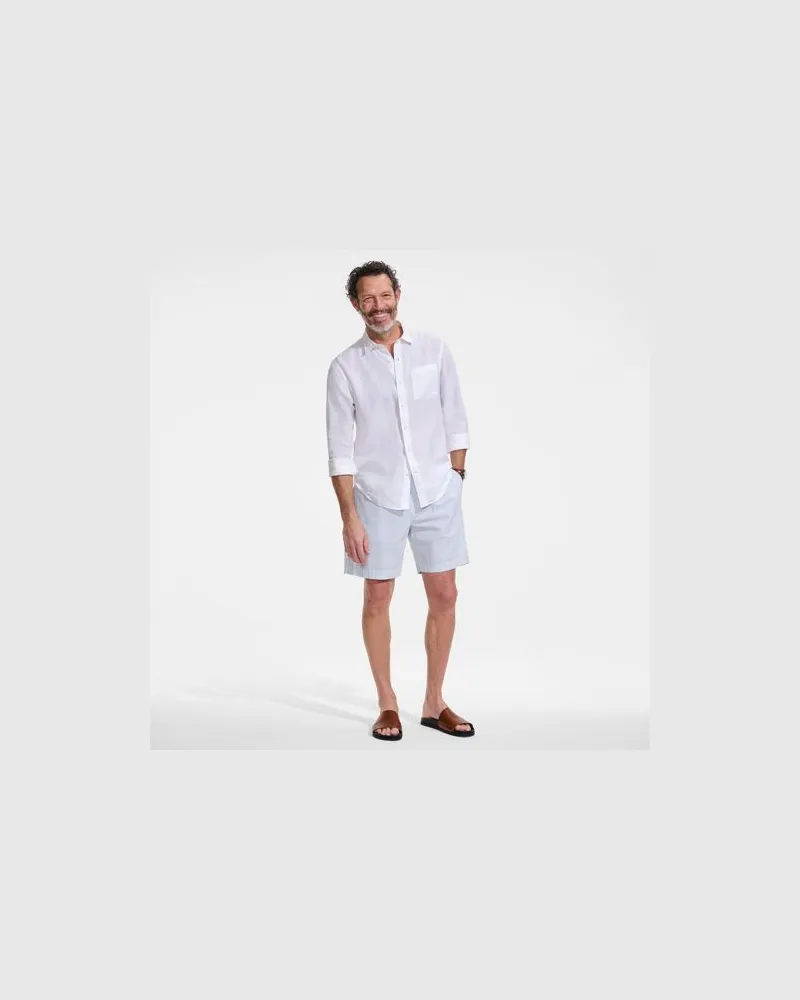Lands' End Classic Fit Seersucker-Shorts mit Dehnbund, Herren, Größe:60 regular, Blau, Elasthan/Baumwoll-Mischung, by Blau