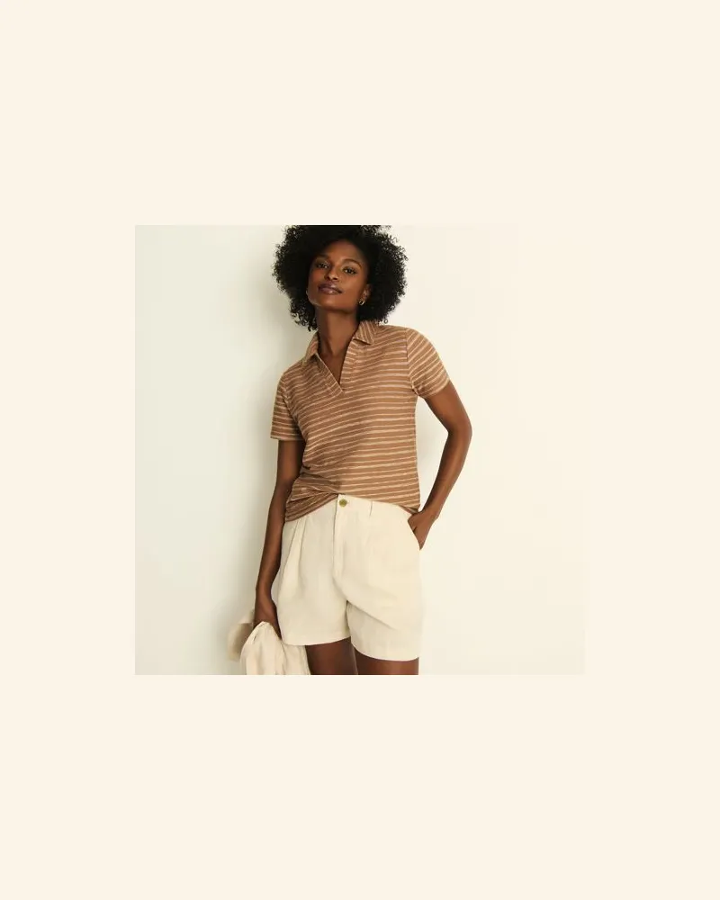 Lands' End Kurze Leinenshorts, Damen, Größe regular, Beige, Leinen, by Beige