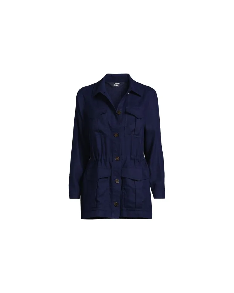 Lands' End Hemdjacke aus Leinen, Damen, Größe:44-46 regular, Blau, Leinen, by Blau